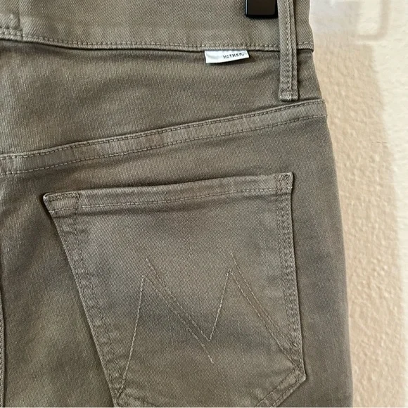 MOTHER Denim + Freja Limited Edition Skinny Jeans in Olive Green Wash - Picture 10 of 10